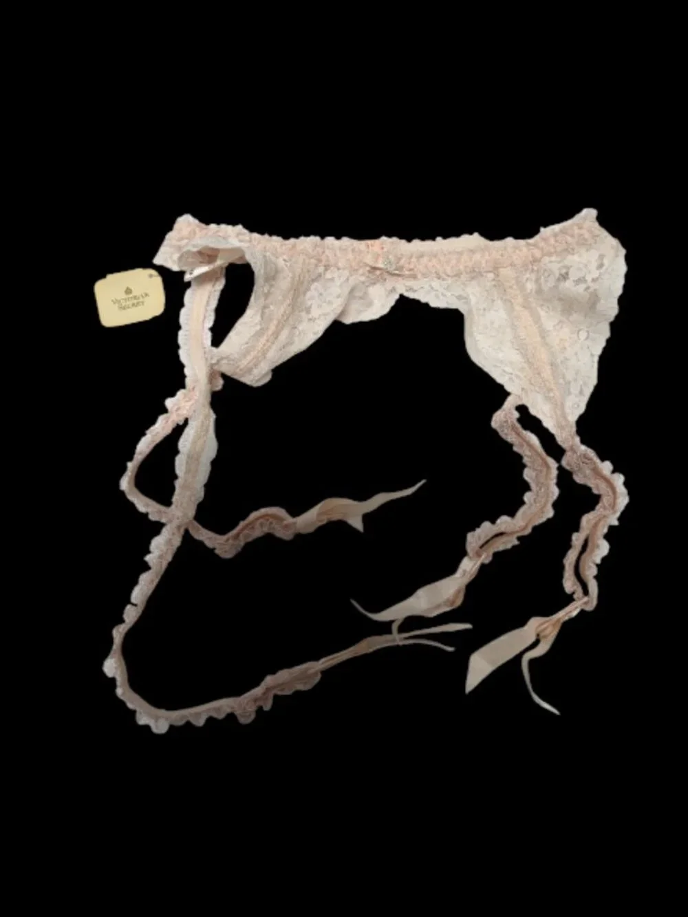 VICTORIA'S SECRET -- NOS, Garter Belt, Pink Lace, Nude Stockings, Vintage 1980